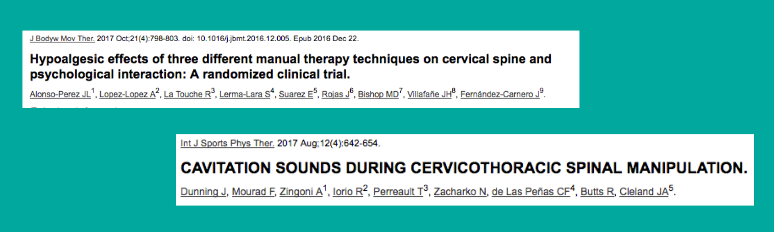 Scrosci udibili durante manovre osteopata